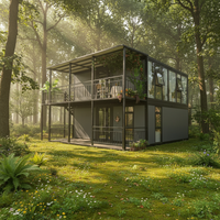 Maison extérieure préfabriquée modulaire portable pliable extensible en acier contemporain de 20 pieds et 40 pieds, avec isolation thermique et imperméable