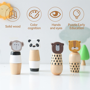 FSC Holz-Tier-Schraubspielzeug-Set Montessori Stapel- und Zuordnungsspiel mit Muttern und Schrauben für Kleinkinder OEM Anpassbar FBA-Bereit - Product Image 3