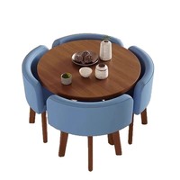 Ensemble de table de réception en bois de style moderne et créatif avec plateau en marbre et rangement pour balcon, bureau, salon de thé, repas décontractés