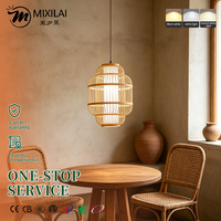 Service OEM ODM de luminaires de cuisine, lampes pour salon, luminaire suspendu pour îlot de cuisine, luminaire suspendu vintage en bambou tressé à la main