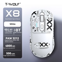 Souris sans fil T-WOLF Thunder Wolf X8 double mode, 4 boutons, design ergonomique, base antidérapante pour le commerce électronique et le bureau