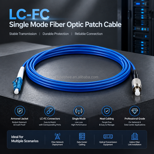 Cable de Fibra Óptica Monomodo Blindado LC UPC a FC UPC G652A1 Azul Antirroedores Simplex para Armario de Red - Product Image 2