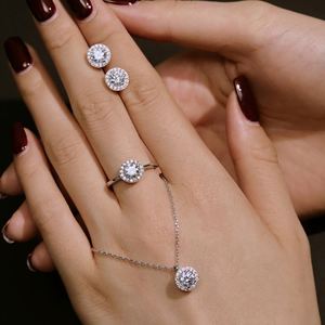 Boucles d'oreilles clous Dylam Classic en argent sterling 925 plaqué rhodium, cercle éternité, 0,75 ct, zircone cubique 5A, pour femme, mariage - Product Image 2