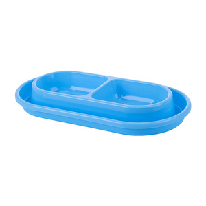 Bol double pour animaux de compagnie Youcheng, pour nourriture et eau, pour chats et chiens, anti-renversement, en PP, bleu, gris, rouge, couleurs mélangées, envoi aléatoire - Product Image 5
