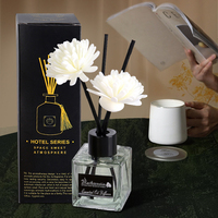 Ensemble diffuseur de parfum d'intérieur personnalisé sans flamme avec bâtonnets en rotin et bouteille d'huile essentielle désodorisante en gros