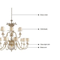 Lustre en laiton poli Rose et or, 18 lampes, forme de boule de verre, design moderne, luminaire décoratif d'intérieur, OEM ODM