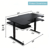 [Stock US] Bureau électrique d'angle en L de 59 pouces, réglable en hauteur, 3 couleurs, expédition domestique aux États-Unis, 1 pièce MOQ