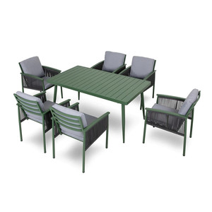 Muebles de Jardín Modernos para Exteriores, Juego de Sillas de Aluminio Resistente con Mimbre para Comedor - Product Image 1