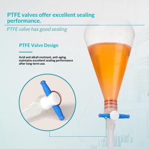 Entonnoir de séparation en plastique Labshark, forme poire, PP, avec bouchon à vis en PTFE, fabriqué en Chine, 125/250/500/1000 - Product Image 4