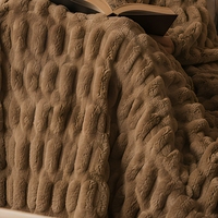 Plaid décoratif 3D Jacquard Bulle Popcorn, doux, moelleux et confortable, pour canapé et lit, lavable en machine