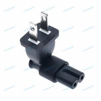 Fiche de conversion NEMA 1-15P à IEC320 C7, adaptateur secteur à angle droit USA 2 broches mâle Nema 1-15P à IEC 320 C7
