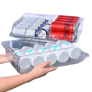 Yeni tasarım ayarlanabilir genişlik şeffaf plastik saklama kabı mutfak buzdolabı bira kola kutusunda oyuncak araba içecek organizatör teleskopik gıda saklama kutusu