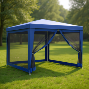 Tenda per Matrimoni ed Eventi in HDPE Blu 9.8'x13.1' con 4 Pareti Laterali in Rete e Tende con Cerniera per Eventi all'Aperto - Product Image 2