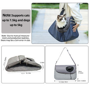 Gri Lüks Su Geçirmez Kare Oxford Fermuarlı Köpek Evcil Hayvan Kedi Yumuşak Kenarlı Tekerlekli Taşıma Çantası Seyahat Ürünleri Çantası - Product Image 4