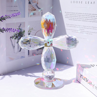 Figurine de collection chrétienne traditionnelle de 6,88'' de haut, écologique, en cristal poli, avec base sculptée en forme de croix et effet d'ombre
