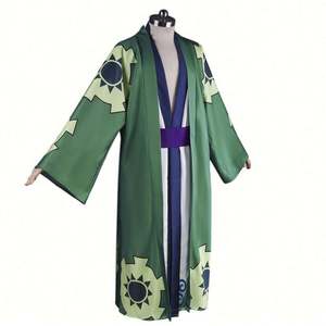 Disfraz de Cosplay de una pieza Zoro Roronoa, Kimono Yukata de estilo japonés completo con capa, disfraces de Anime, conjunto completo - Product Image 2