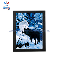 Affiche animale 3D lenticulaire personnalisée à effet de bascule, Art mural 3D 30*40, Film animé 3D haute définition en PET pour la décoration intérieure, Vente en gros