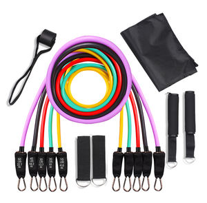 2025 usine en gros ensemble de gymnastique à domicile 11 pièces en caoutchouc exercice entraînement résistance bandes élastiques solide caoutchouc Stretch Fitness série - Product Image 2