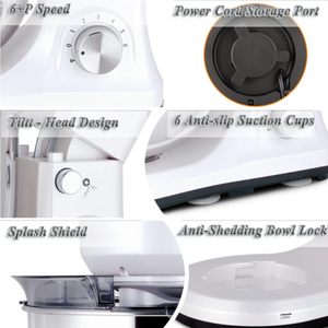 เครื่องผสมอาหารแบบมืออาชีพ เครื่องนวดแป้งแบบตั้งโต๊ะ 120V 5QT สำหรับทำขนมปังและเค้ก อุปกรณ์ครัว เครื่องครัวอัจฉริยะ - Product Image 4