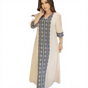 Robes Kaftan pour femmes printemps-été, vintage, écologiques, respirantes, lavables, antistatiques, manches trois-quarts, imprimées - Product Image 2