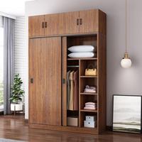 Armoire de chambre à coucher moderne personnalisée, épaissie, écologique, sans peinture, avec portes coulissantes et coiffeuse, gain de place