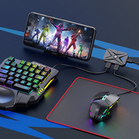 Clavier de jeu 2 en 1 à une main M1 Pro + Converter Gaming Set K13 RGB Colorful Backlight Keyboard and Mouse Combo Kit