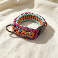 Collier pour chien en paracorde tressé, durable, tissé à la main, de qualité supérieure, avec boucle rapide et anneau en D pour la randonnée en plein air, l'entraînement, accessoires pour animaux de compagnie