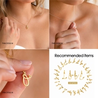 Pendentif Breloque Cœur d'Amour DIY en Acier Inoxydable Plaqué Or 14K PVD avec Lettre Initiale Alphabet, Accessoire de Bijouterie