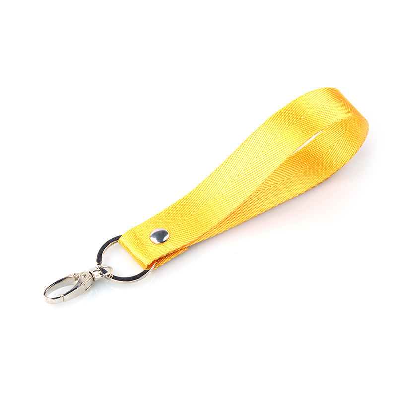 High Quality Durable Nylon Short Lanyard Keychain Key Holder Wrist Strap  Solid Color Dyeing for Promotional Gift