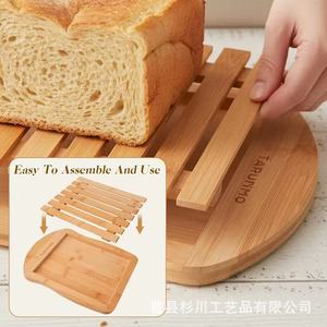 Cortador de pan de madera Tarunyo con bandeja para migas para hornear en casa y cortar tostadas - Product Image 1
