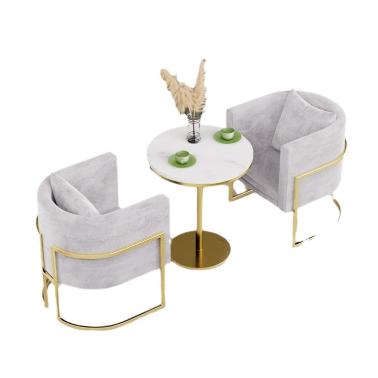 Internet Celebrity Scandinavian Iron Leisure Table Chair Set Small Apartment Suitable Single Sofa Coffee Negotiation Nail Tables