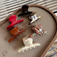 Accessoires de cheveux personnalisables pour femmes, pince à requin à l'acide acétique avec logo en lettres anglaises, style de fête élégant