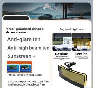 Gafas de protección UV de doble uso para coche, parasol plegable de PVC, espejo antideslumbrante, visera universal diurna y nocturna para sedán SUV - Product Image 6