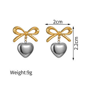 Nouvelle collection européenne et américaine en acier inoxydable, design color-block de niche, sensation haut de gamme, couleurs assorties, tendance mode, fait main, Noël - Product Image 4