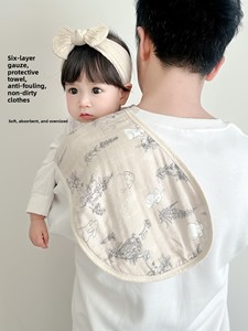 Babero de Bambú y Algodón de Gasa Clase A con Diseño de Dibujos Animados, Protector de Hombro para Bebé, Toalla Antiderrames para Leche y Regurgitaciones, Suministros para Bebés - Product Image 1