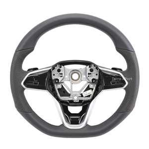 Volant lenkrad พวงมาลัยหนังแบบเจาะรูครึ่งสำหรับ VW Golf 6 7 GTI Mk7.5 MK7 POLO Tiguan Jetta Passat B6 - Product Image 1