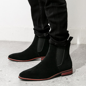 Botas de Tobillo de Gamuza Retro para Hombre, Talla Grande, Botas de Cuero Sin Cordones para Negocios, Transpirables y Versátiles - Product Image 2