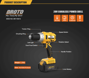<span class=keywords><strong>BROTO</strong></span> Hochleistungs-Hand bohren Bürstenloses elektrisches Batterie bohrset Elektro werkzeuge 80NM - Product Image 3