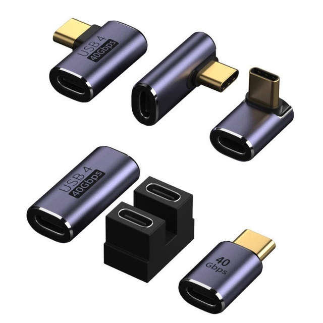 USB4.0 Type C Adapter 6 Style Multi Directional Interface 40Gbps 8K120Hz Fast Transfer 100W Fast Charging USB C Data Converter