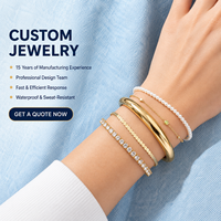 Bracelets empilables personnalisés LUCKYJIU en acier inoxydable plaqué or 18 carats, bijoux de tennis en perles étanches OEM/ODM, vente en gros d'usine pour femmes