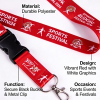 CH Wholesale Sublimation Printing Polyester Lanyards With Logo Custom Certification Keychain OEM ODM ECO Promotion Event Gifts