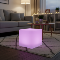 Tabourets de bar LED modernes pour discothèques, hôtels et restaurants, meubles en plastique PE éclairés pour l'extérieur, lumière LED cube
