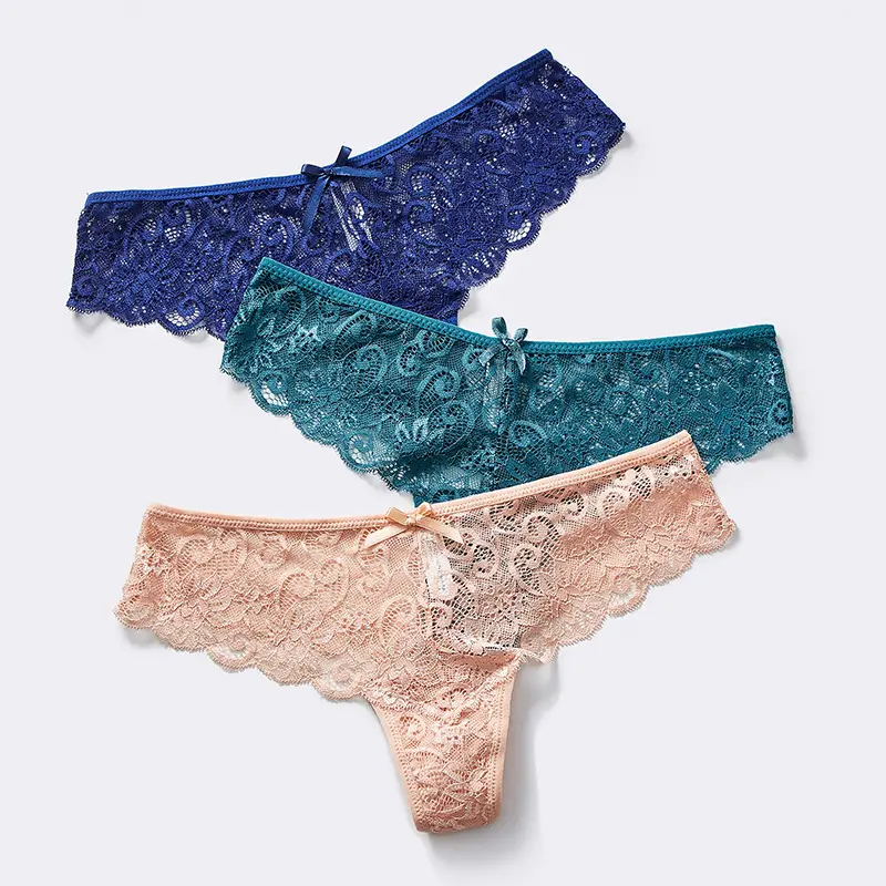 Nouvelles femmes grande taille basse string culotte dentelle voir à travers Lingerie plusieurs couleurs sous-vêtements doux pour dame