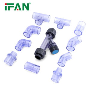 IFAN nhà máy bán buôn Vật liệu ống nước tùy chỉnh rõ ràng <span class=keywords><strong>PVC</strong></span> chất lượng cao nhựa tên của <span class=keywords><strong>PVC</strong></span> <span class=keywords><strong>cpvc</strong></span> uPVC danh sách các phụ kiện đường ống <span class=keywords><strong>PVC</strong></span> - Product Image 1
