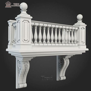 Ngoài Trời Trang Trí Tay Chạm Khắc Bằng Đá Cẩm Thạch Trắng Lan Can Và Lan Can Lan Can - Product Image 5