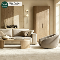 Canapé d'angle en tissu de luxe tendance pour salon, avec coussins moelleux faits à la main, mobilier d'intérieur pour villa