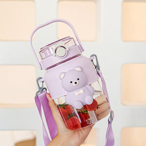 Verres en plastique Tasses pour enfants Bouteille Grande capacité <span class=keywords><strong>Tasse</strong></span> en plastique Mignon beau avec paille <span class=keywords><strong>Tasse</strong></span> à eau gros ventre - Product Image 6