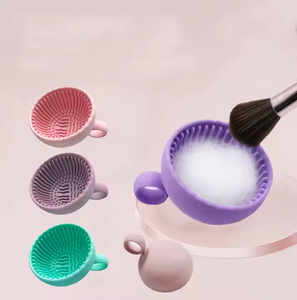 Cepillo de maquillaje portátil Tazón de limpieza Cepillo Almohadilla de limpieza Cepillo de maquillaje de silicona Alfombrillas de limpieza - Product Image 3
