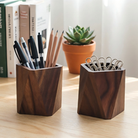 Porte-stylos en bois massif de noyer noir, organisateur de bureau, boîte de rangement minimaliste de luxe, porte-papeterie