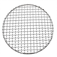 Grille de barbecue jetable ronde en acier inoxydable, résistante à la chaleur, portable, ignifuge, en treillis métallique, accessoire pour barbecue domestique, vente en gros